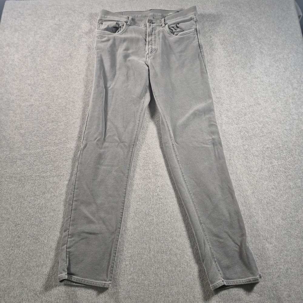 Faherty Pants Mens 32x30 Light Gray Stretch Terry 5 Pocket Straight